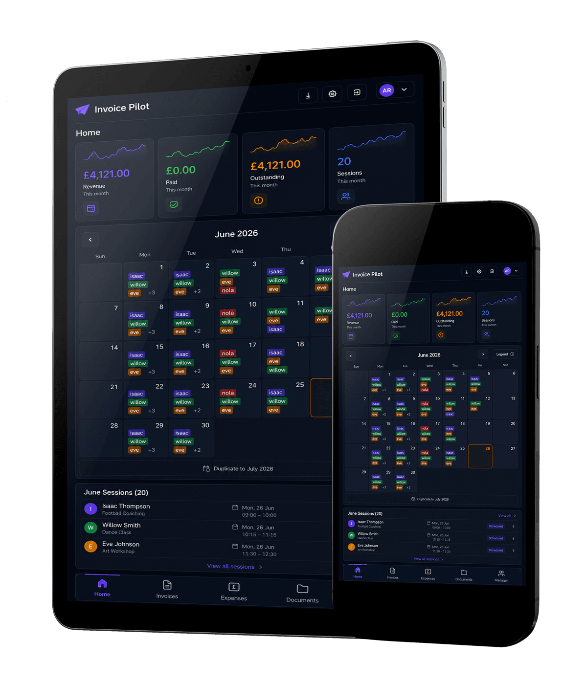 Invoice Pilot dashboard mockup